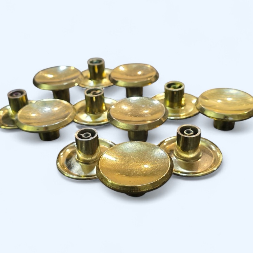 12 Vintage Gold Toned Knobs